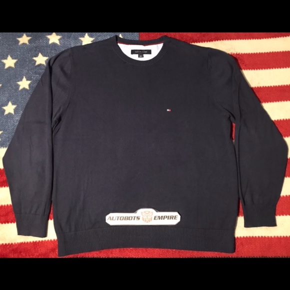 NWOT Vintage Tommy Hilfiger Navy Crew sweater L sportsman sail pwing Golf Rlx 1 - Picture 1 of 10